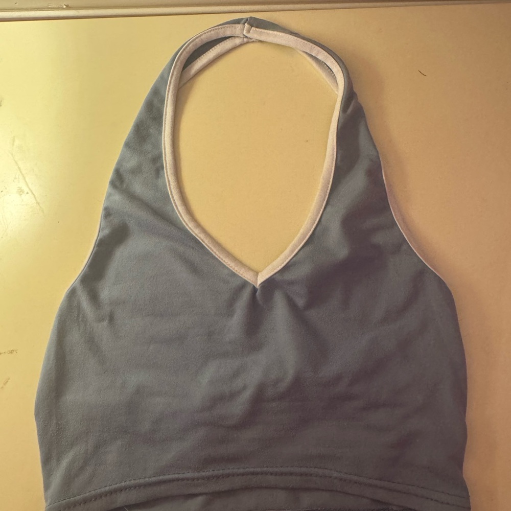 SHEIN Blue and White Halter Bralette